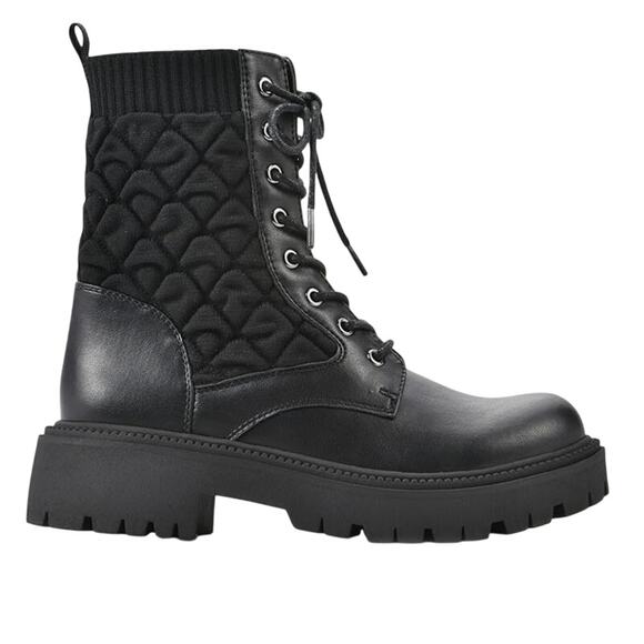 White Mountain Women Shayne Mid Calf Combat Boots Size US 9M Black - Picture 3 of 7